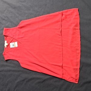 NWT MICHAEL Michael Kors Women's Red Layer Chiffon tank Top Size Small
